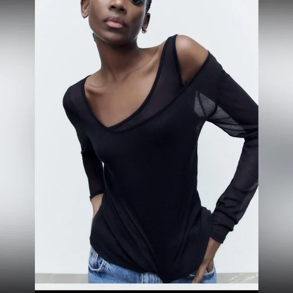 Zara Double Rib Top - Picture 2 of 6